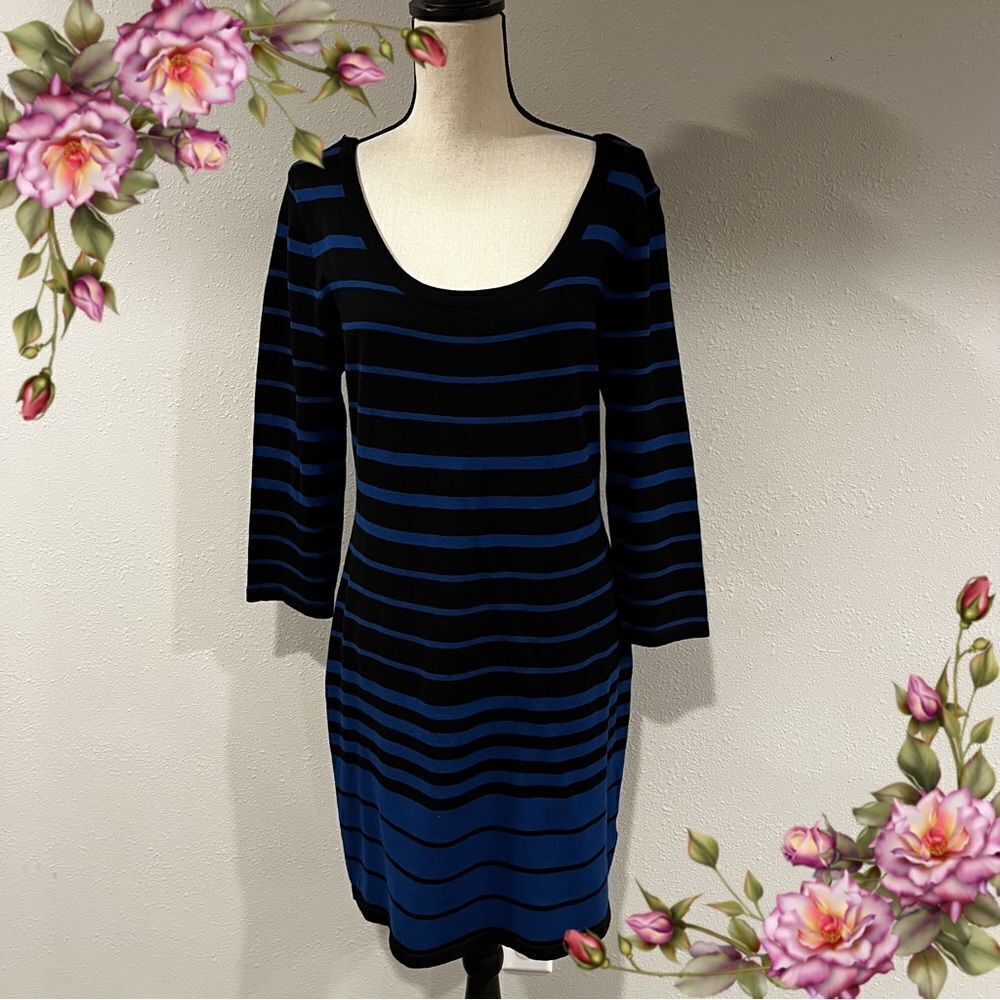 ‎Long sleeve striped sweater dress